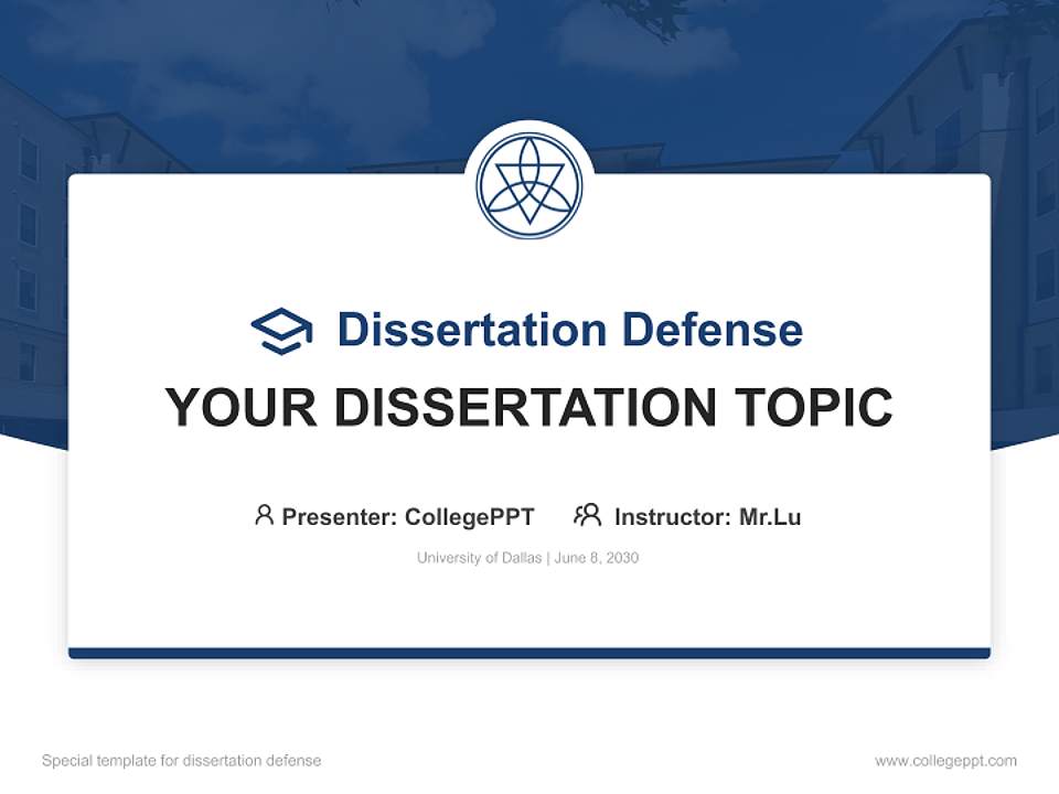 University of Dallas Graduation Thesis Defense PPT Template4:3 ratio PPT effect preview image7