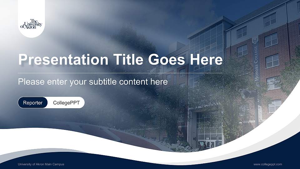University of Akron Main Campus Lecture Sharing and Networking Event PPT Template16:9 ratio PPT effect preview image