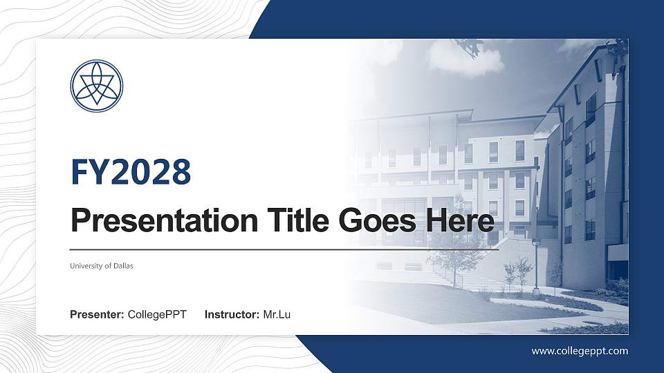 University of Dallas Academic Presentation/Research Findings Report PPT Template16:9 ratio PPT effect preview image