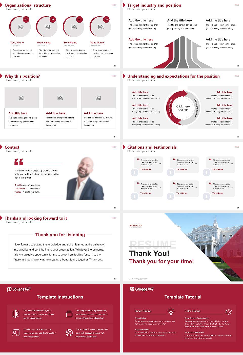 Universidad Del Sagrado Corazon Resume PPT Template16:9 ratio PPT effect preview image4