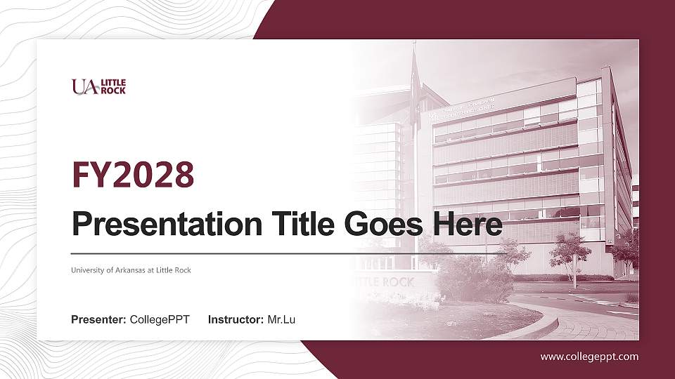 University of Arkansas at Little Rock Academic Presentation/Research Findings Report PPT Template16:9 ratio PPT effect preview image