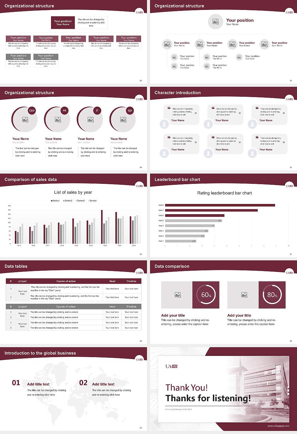 University of Arkansas at Little Rock Academic Presentation/Research Findings Report PPT Template16:9 ratio PPT effect preview image4