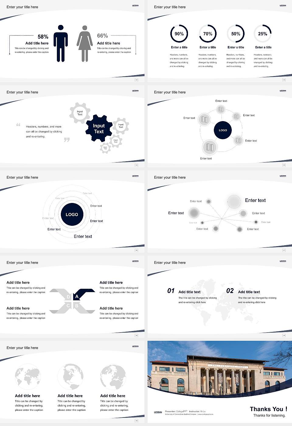 University of Connecticut-Hartford Campus Course/Courseware Creation PPT Template16:9 ratio PPT effect preview image4