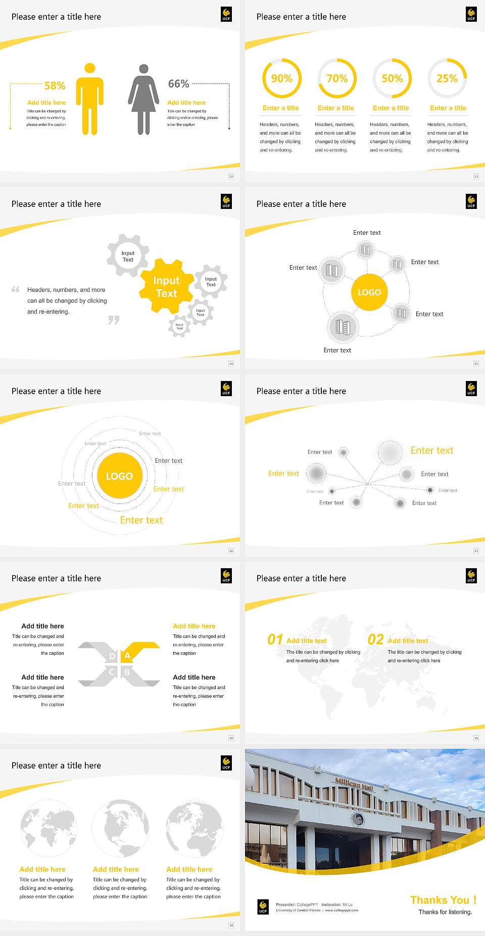 University of Central Florida Course/Courseware Creation PPT Template4:3 ratio PPT effect preview image4