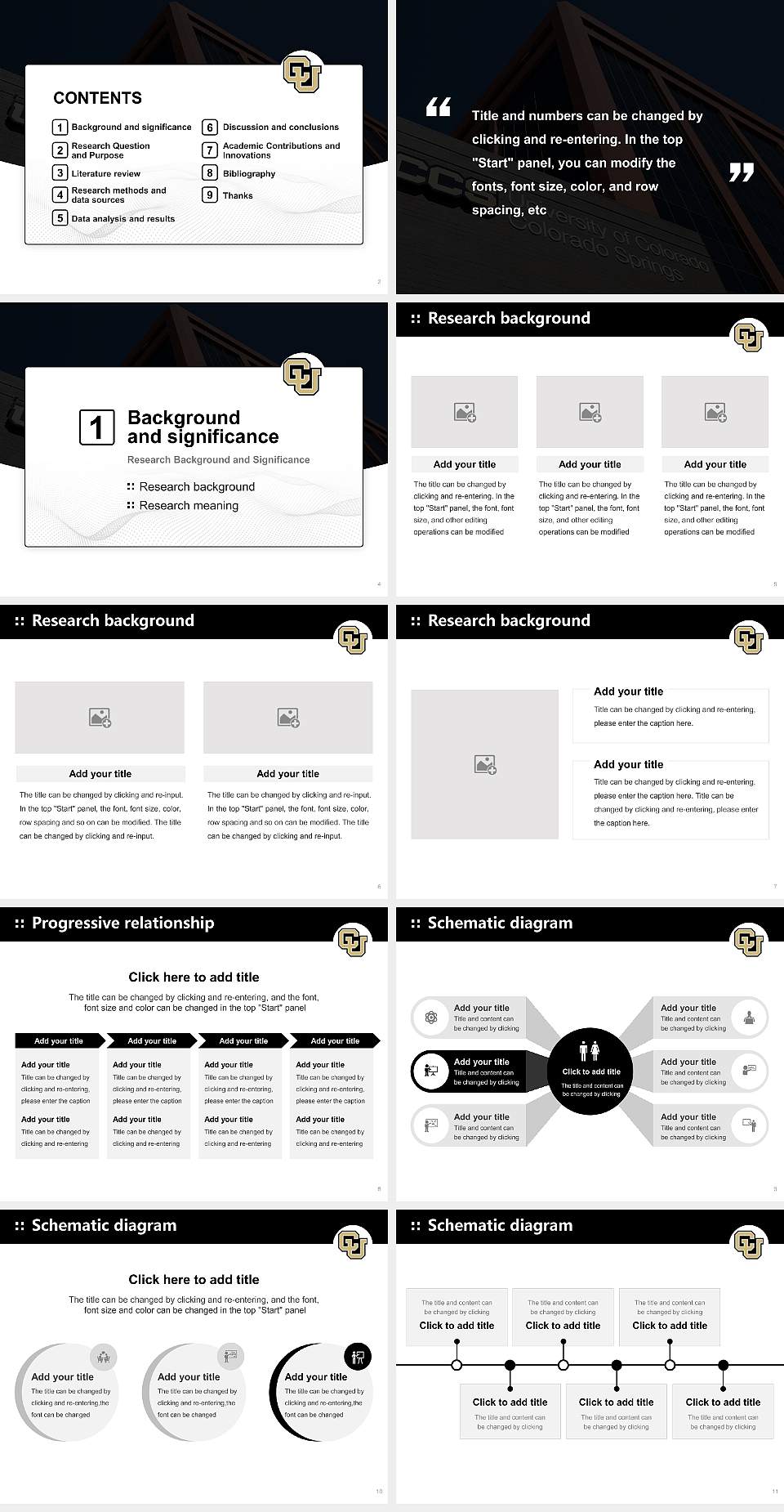 University of Colorado Colorado Springs Graduation Thesis Defense PPT Template4:3 ratio PPT effect preview image2