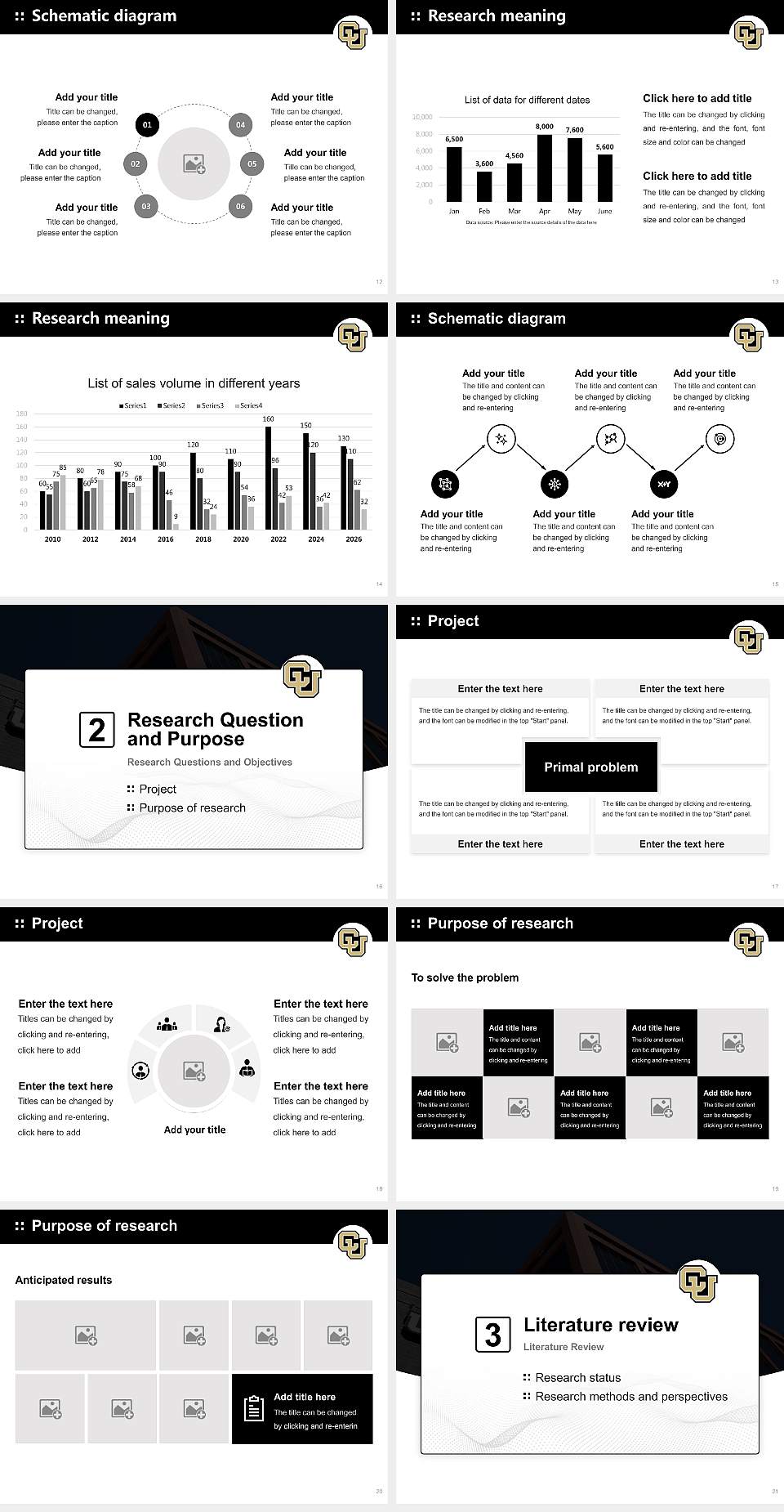 University of Colorado Colorado Springs Graduation Thesis Defense PPT Template4:3 ratio PPT effect preview image3