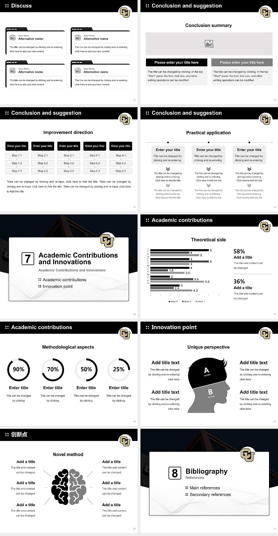 University of Colorado Colorado Springs Graduation Thesis Defense PPT Template4:3 ratio PPT effect preview image6