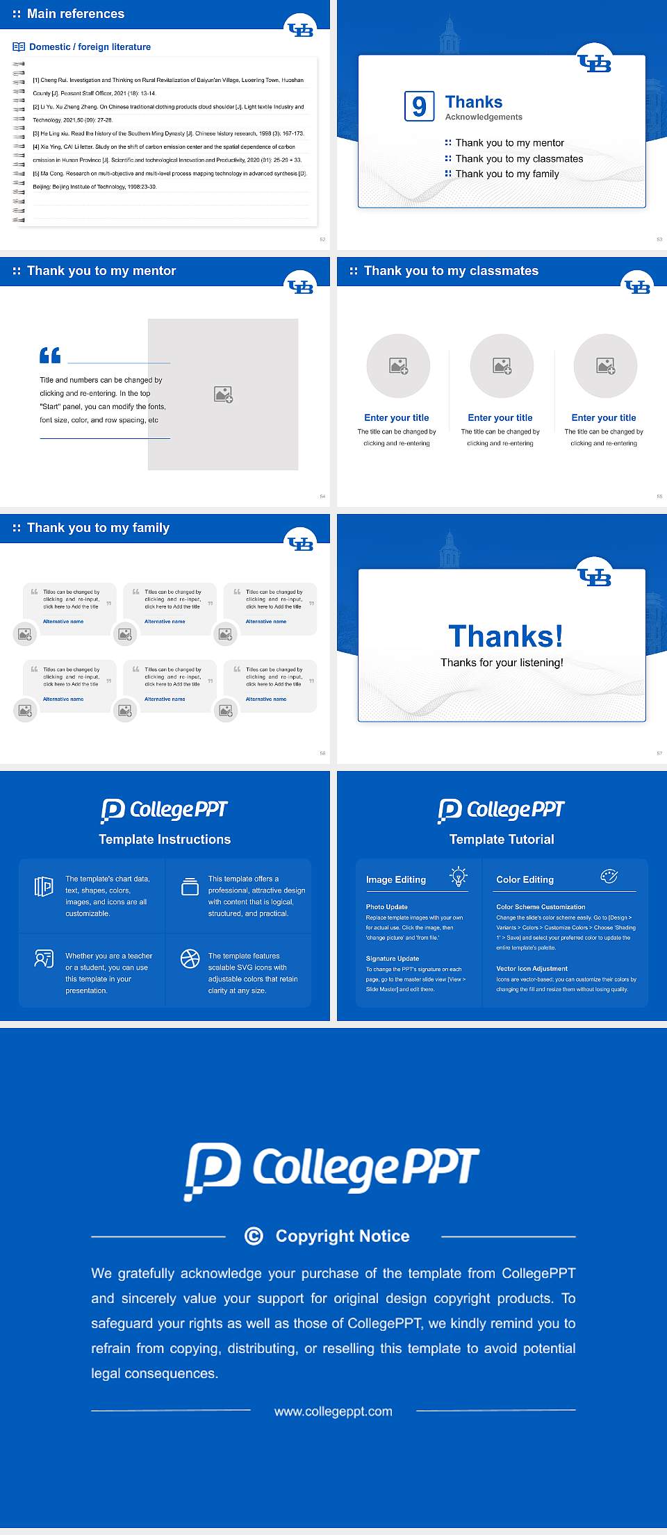 University at Buffalo Graduation Thesis Defense PPT Template4:3 ratio PPT effect preview image7