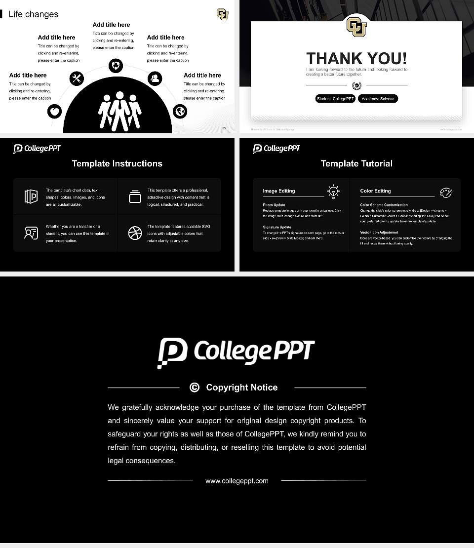 University of Colorado Colorado Springs National Scholarship Defense PPT Template16:9 ratio PPT effect preview image4