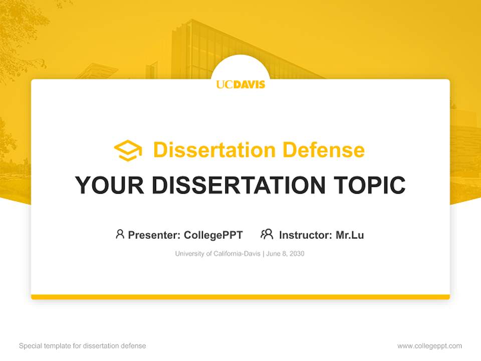 University of California-Davis Graduation Thesis Defense PPT Template4:3 ratio PPT effect preview image7