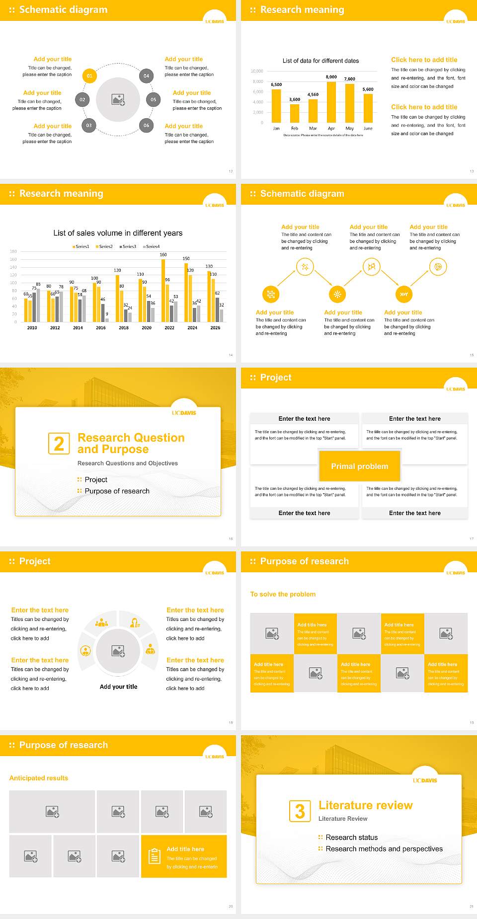University of California-Davis Graduation Thesis Defense PPT Template4:3 ratio PPT effect preview image3