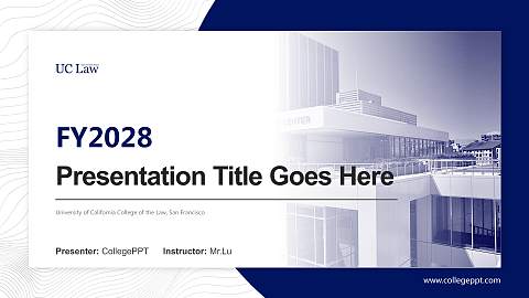 University of California College of the Law, San Francisco Academic Presentation/Research Findings Report PPT Template