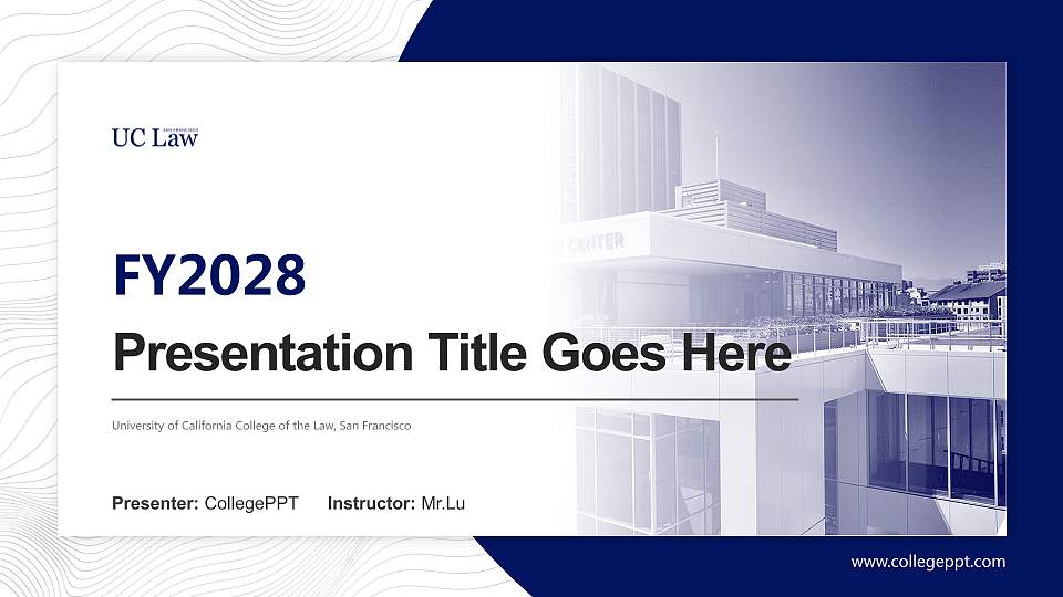 University of California College of the Law, San Francisco Academic Presentation/Research Findings Report PPT Template16:9 ratio PPT effect preview image