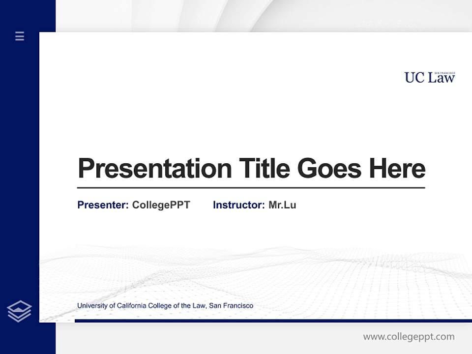 University of California College of the Law, San Francisco Thesis Proposal/Graduation Defense PPT Template4:3 ratio PPT effect preview image5