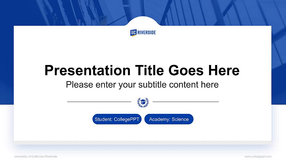 University of California-Riverside National Scholarship Defense PPT Template16:9 ratio PPT effect preview image