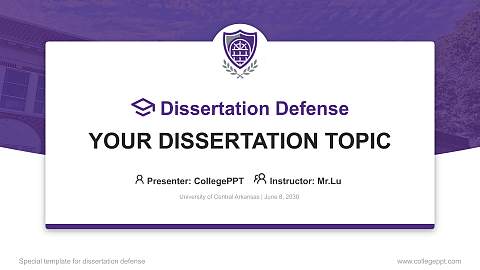 University of Central Arkansas Graduation Thesis Defense PPT Template