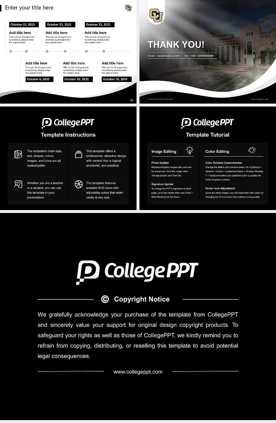 University of Colorado Boulder Lecture Sharing and Networking Event PPT Template4:3 ratio PPT effect preview image4