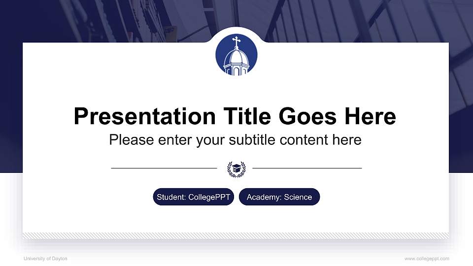 University of Dayton National Scholarship Defense PPT Template16:9 ratio PPT effect preview image