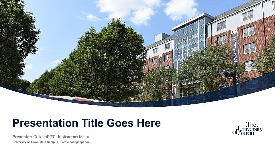 University of Akron Main Campus Course/Courseware Creation PPT Template16:9 ratio PPT effect preview image