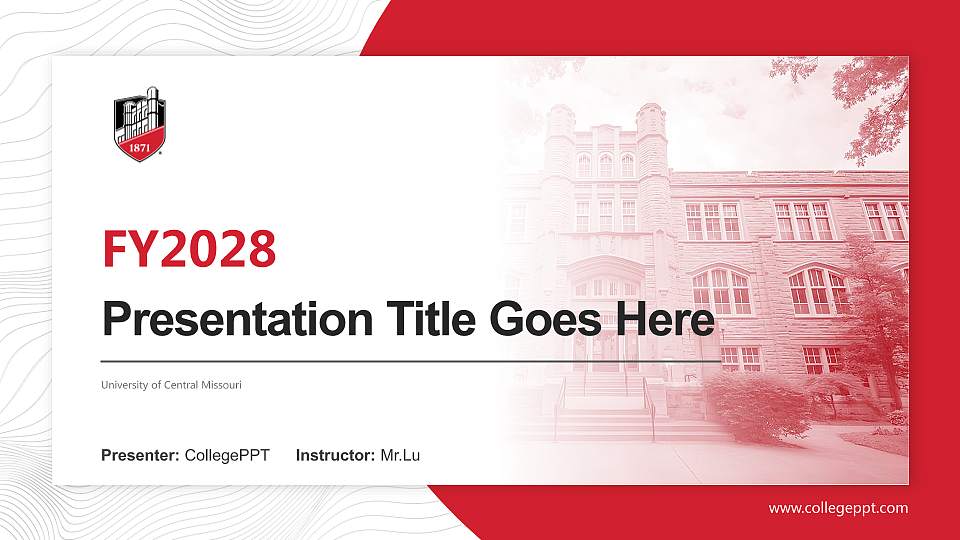 University of Central Missouri Academic Presentation/Research Findings Report PPT Template16:9 ratio PPT effect preview image