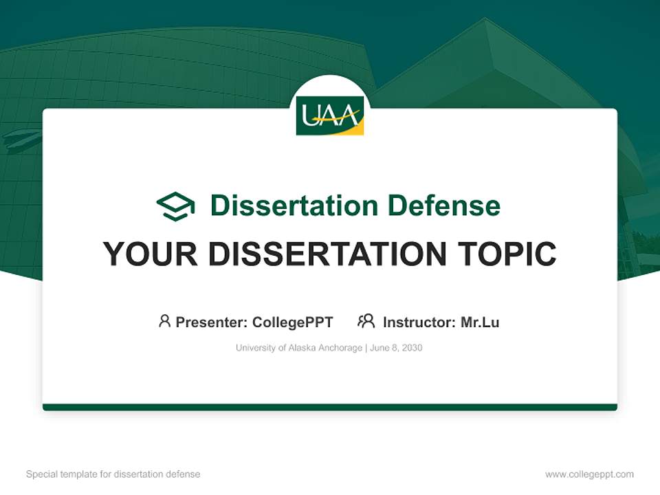University of Alaska Anchorage Graduation Thesis Defense PPT Template4:3 ratio PPT effect preview image7