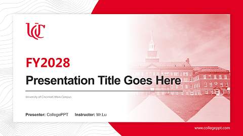 University of Cincinnati-Main Campus Academic Presentation/Research Findings Report PPT Template