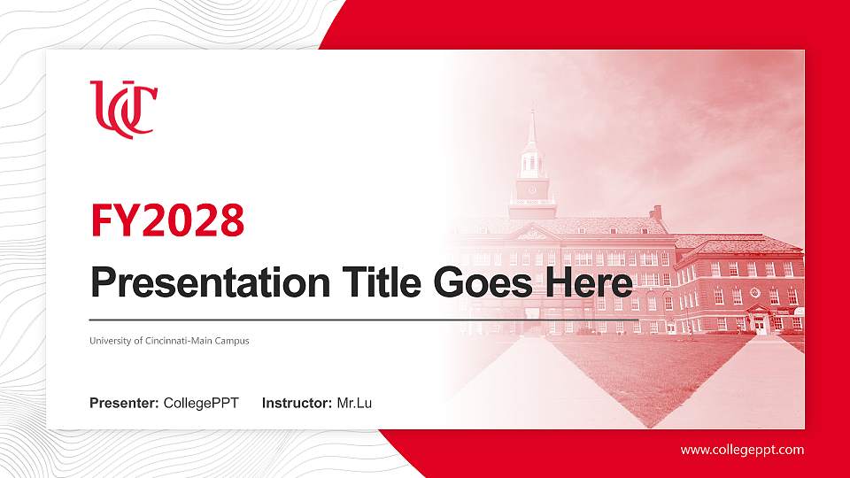 University of Cincinnati-Main Campus Academic Presentation/Research Findings Report PPT Template16:9 ratio PPT effect preview image