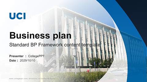University of California-Irvine Competition/Entrepreneurship Contest PPT Template