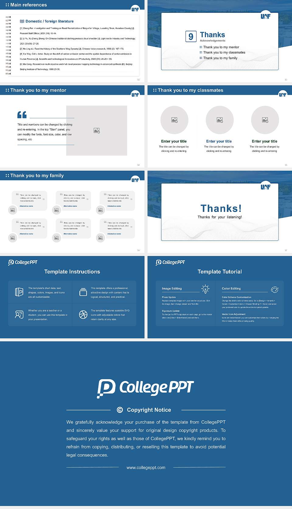 University of Alaska Fairbanks Graduation Thesis Defense PPT Template16:9 ratio PPT effect preview image7