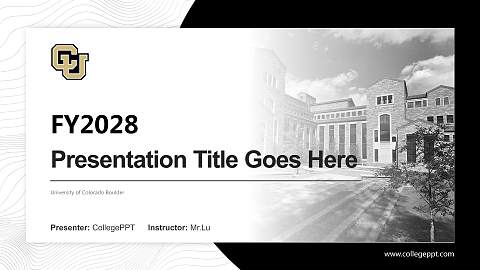 University of Colorado Boulder Academic Presentation/Research Findings Report PPT Template