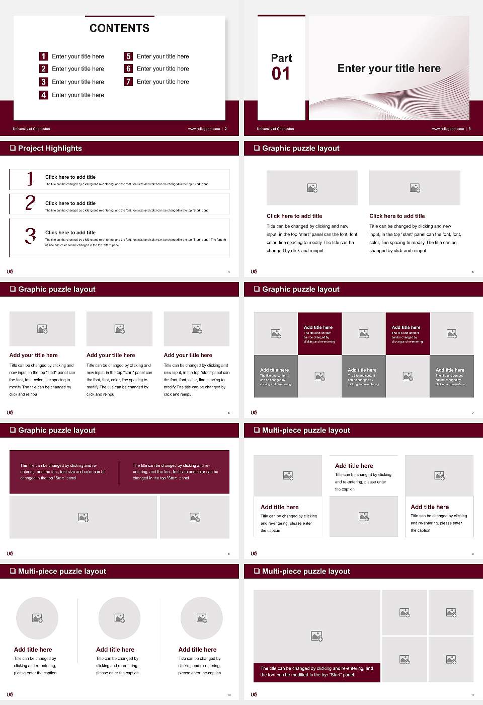 University of Charleston General Purpose PPT Template16:9 ratio PPT effect preview image2