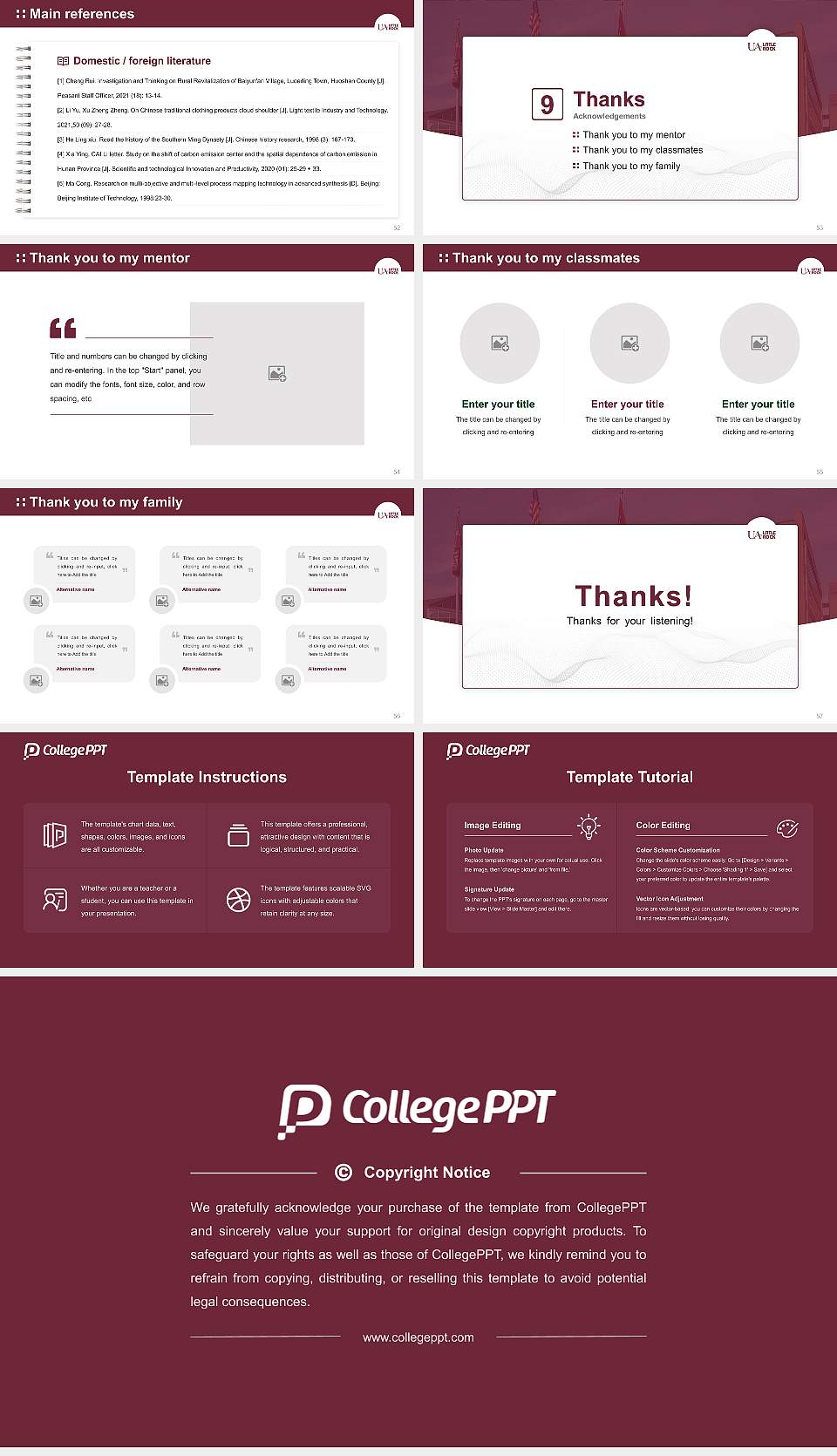 University of Arkansas at Little Rock Graduation Thesis Defense PPT Template16:9 ratio PPT effect preview image7