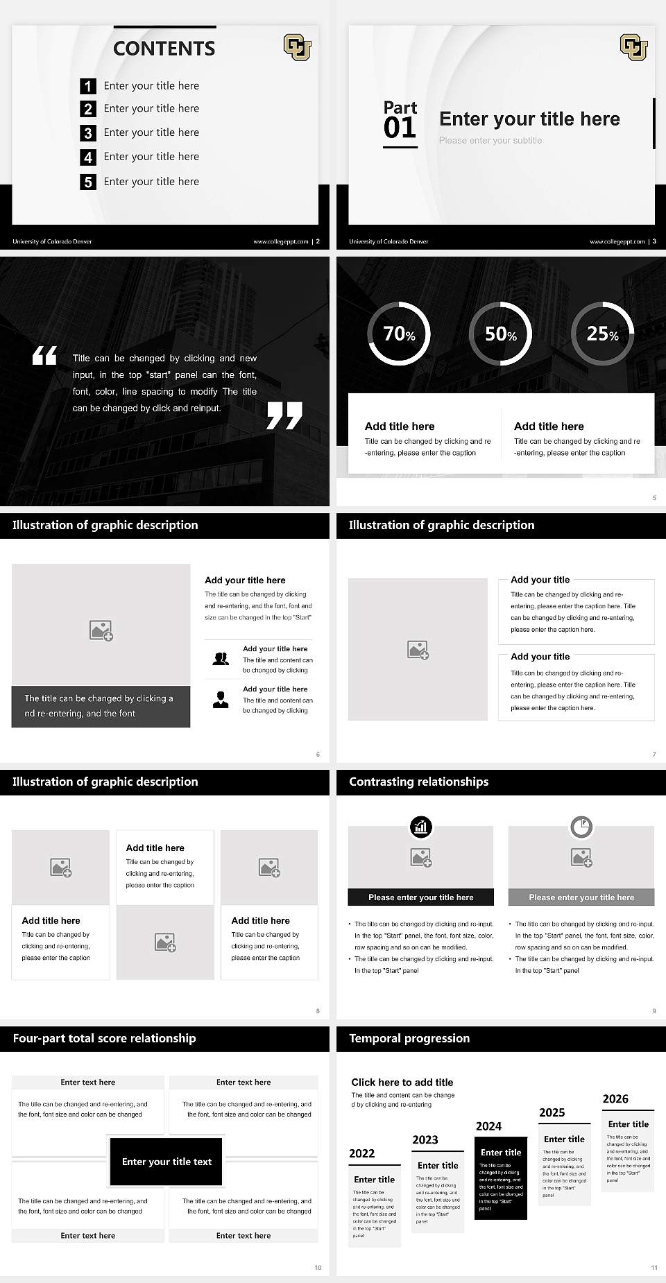 University of Colorado Denver Thesis Proposal/Graduation Defense PPT Template4:3 ratio PPT effect preview image2