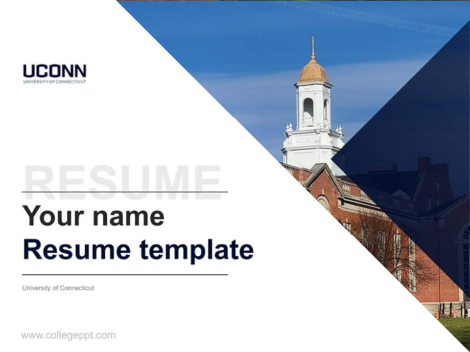 University of Connecticut Resume PPT Template4:3 ratio PPT effect preview image5