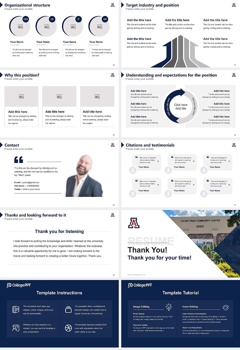 University of Arizona College of Applied Science and Technology – Sierra Vista Resume PPT Template16:9 ratio PPT effect preview image4
