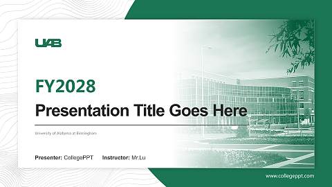 University of Alabama at Birmingham Academic Presentation/Research Findings Report PPT Template