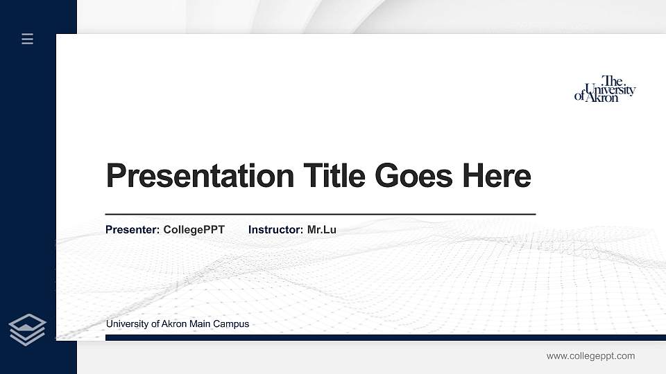 University of Akron Main Campus Thesis Proposal/Graduation Defense PPT Template16:9 ratio PPT effect preview image