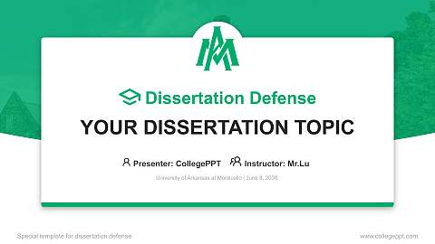 University of Arkansas at Monticello Graduation Thesis Defense PPT Template