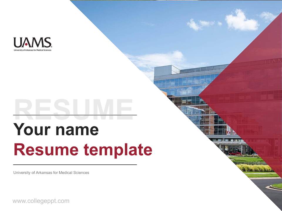 University of Arkansas for Medical Sciences Resume PPT Template4:3 ratio PPT effect preview image5