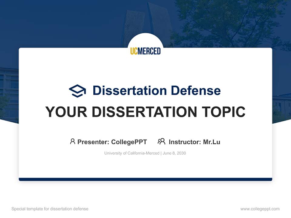 University of California-Merced Graduation Thesis Defense PPT Template4:3 ratio PPT effect preview image7