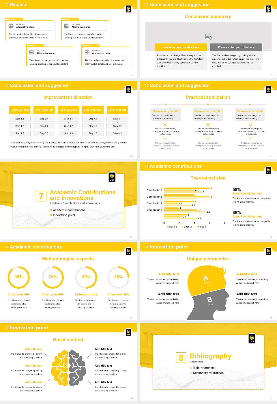 University of Central Florida Graduation Thesis Defense PPT Template16:9 ratio PPT effect preview image6