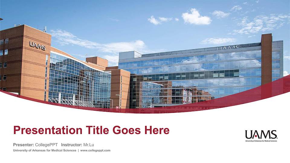 University of Arkansas for Medical Sciences Course/Courseware Creation PPT Template16:9 ratio PPT effect preview image