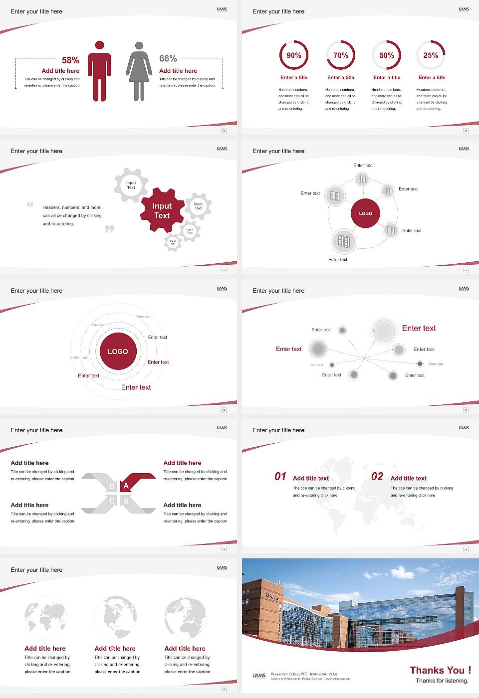University of Arkansas for Medical Sciences Course/Courseware Creation PPT Template16:9 ratio PPT effect preview image4