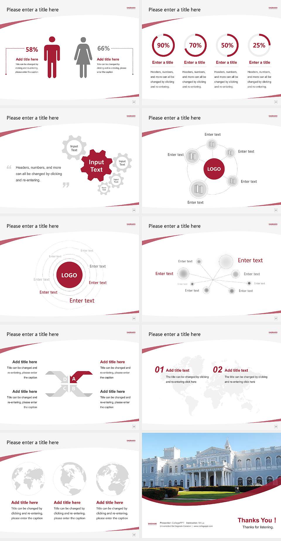 Universidad Del Sagrado Corazon Course/Courseware Creation PPT Template4:3 ratio PPT effect preview image4