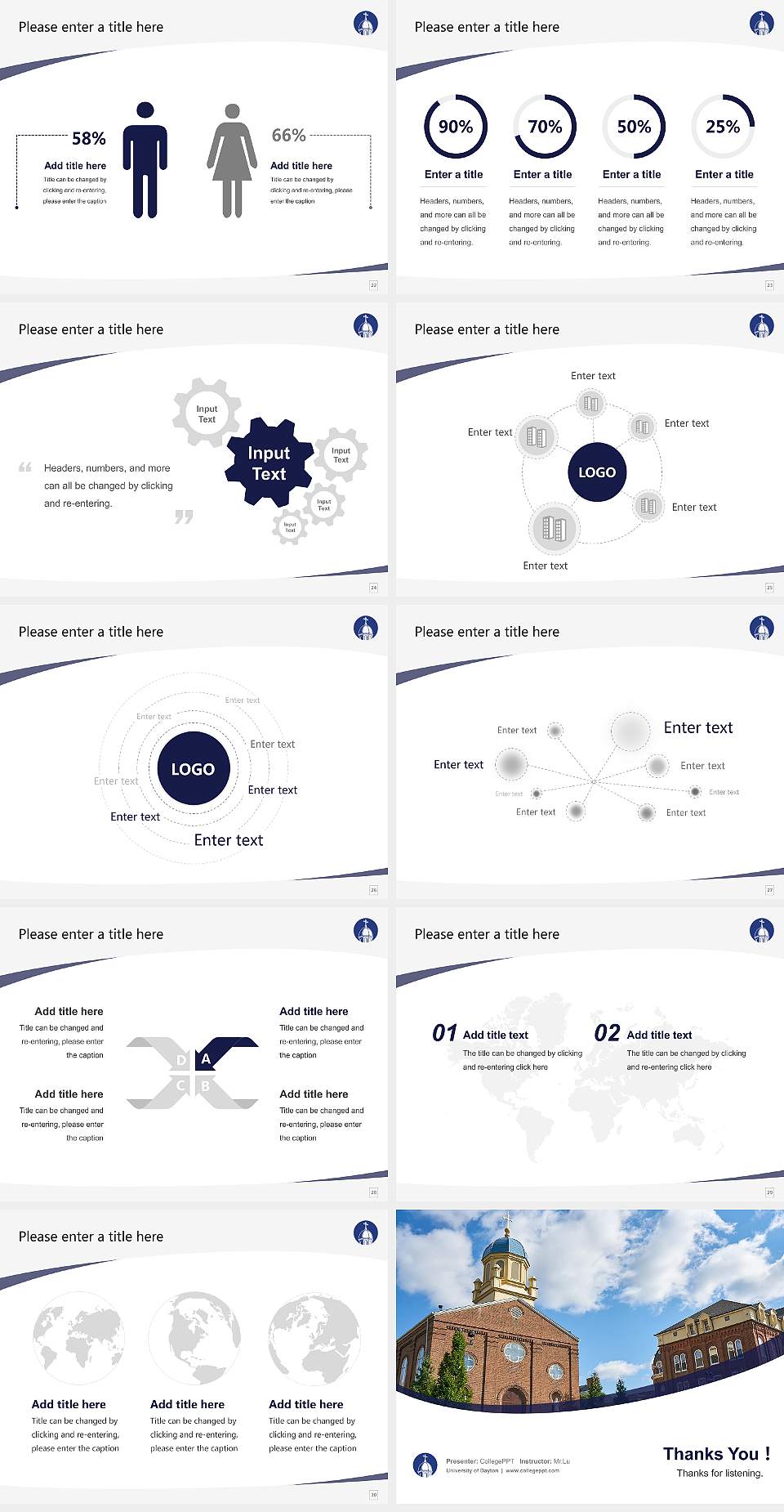 University of Dayton Course/Courseware Creation PPT Template4:3 ratio PPT effect preview image4