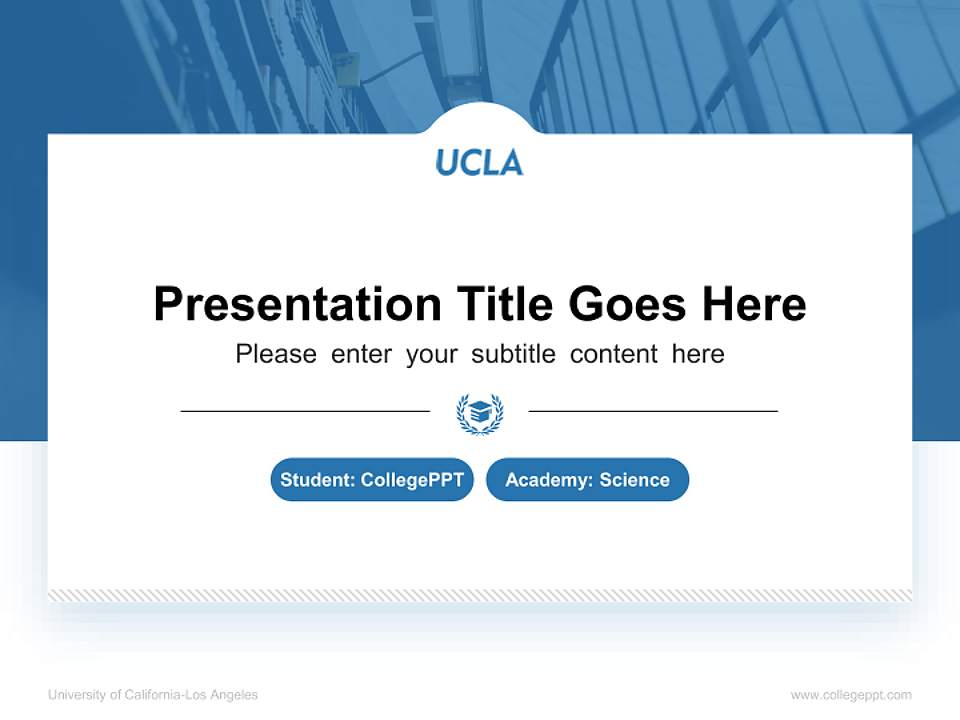 University of California-Los Angeles National Scholarship Defense PPT Template4:3 ratio PPT effect preview image4