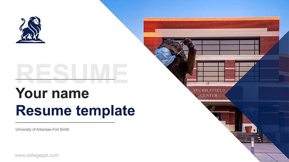 University of Arkansas-Fort Smith Resume PPT Template16:9 ratio PPT effect preview image