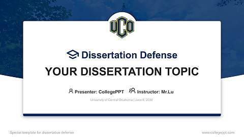 University of Central Oklahoma Graduation Thesis Defense PPT Template