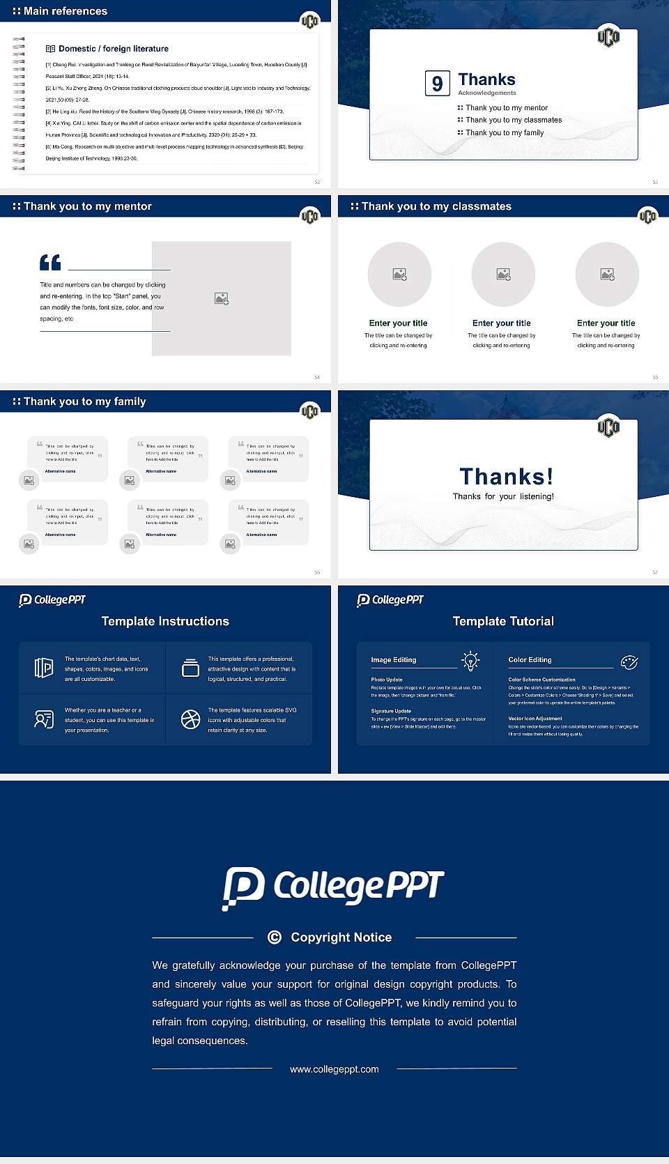 University of Central Oklahoma Graduation Thesis Defense PPT Template16:9 ratio PPT effect preview image7