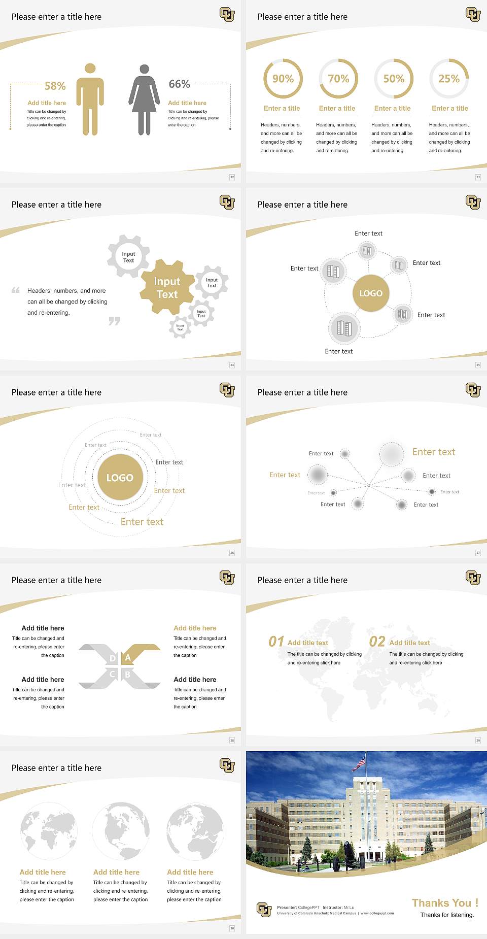 University of Colorado Anschutz Medical Campus Course/Courseware Creation PPT Template4:3 ratio PPT effect preview image4